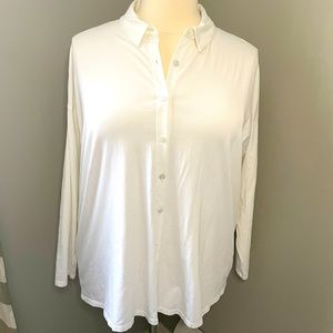 J Jill White Button Front Shirt